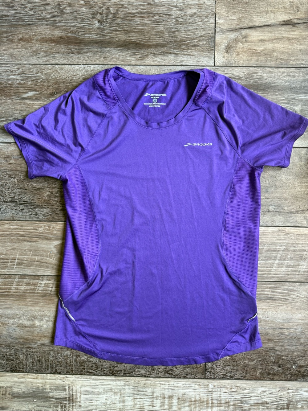 Brooks Purple Short Sleeve Running Tee XL Womens